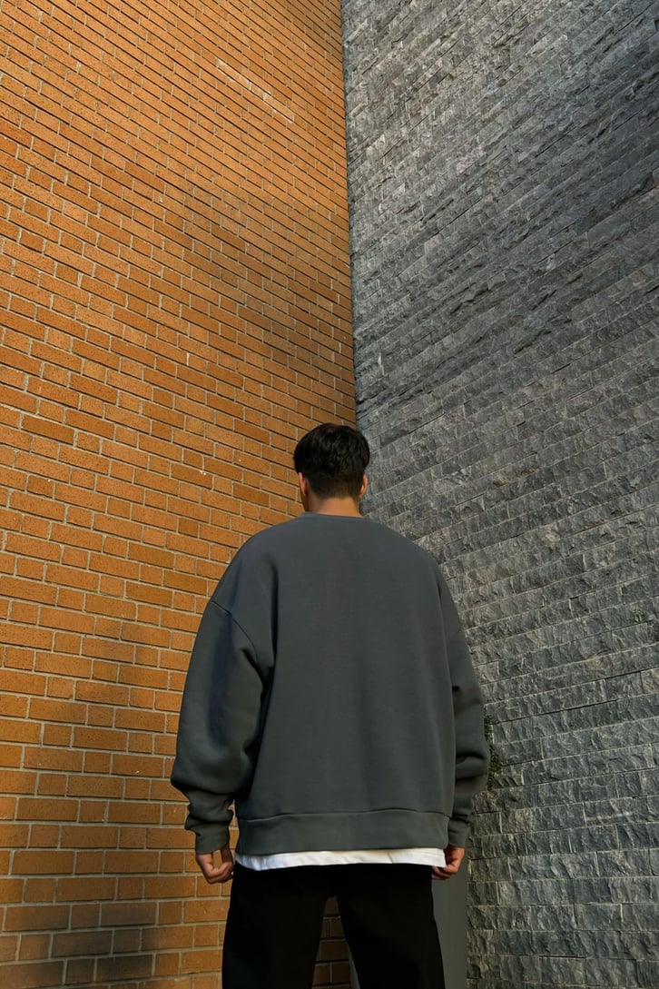 Flaw Atelier Striped Füme Premium Oversize Sweatshirt