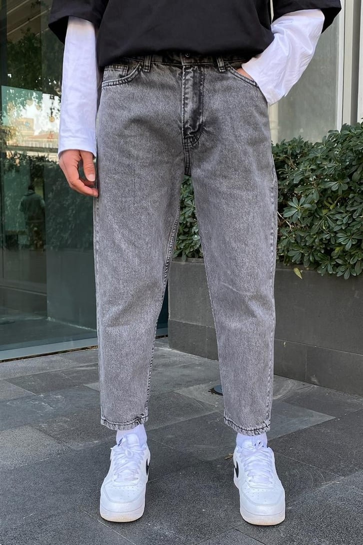 Flaw Atelier Taşlamalı Antrasit Mom Jean