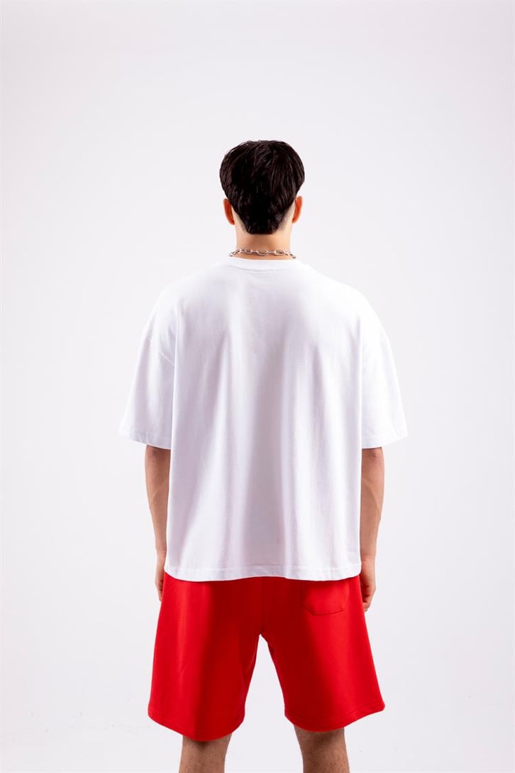 Flaw Atelier Text Logo Printed Beyaz Oversize Tshirt