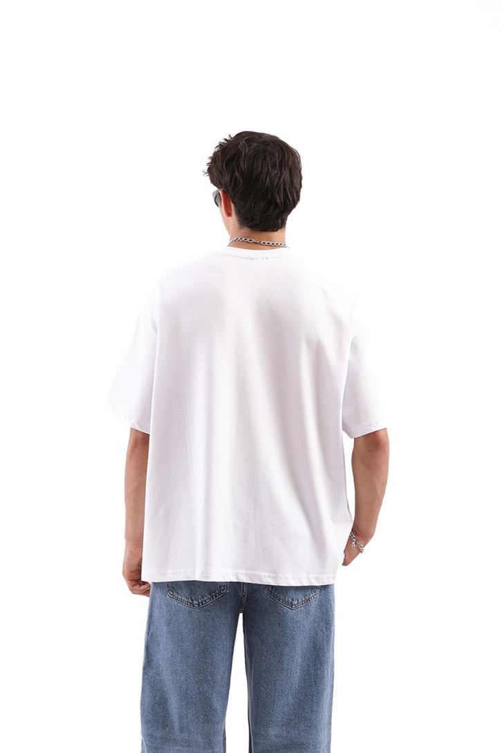 Flaw Atelier T*ts Printed Beyaz Oversize Tshirt