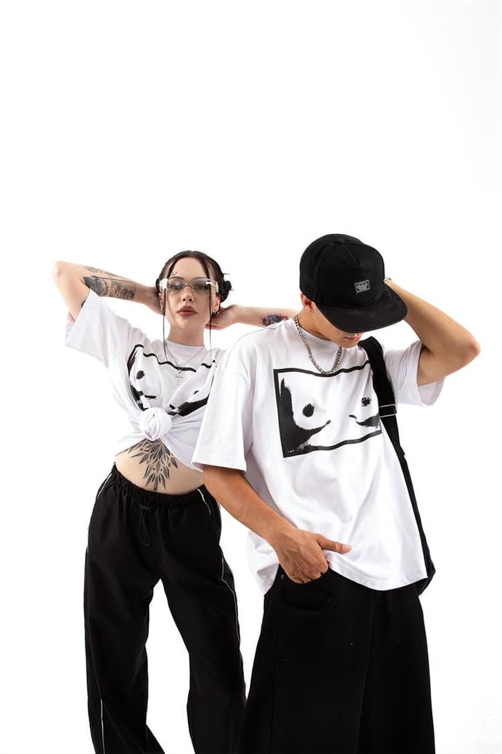 Flaw Atelier T*ts Printed Beyaz Oversize Tişört