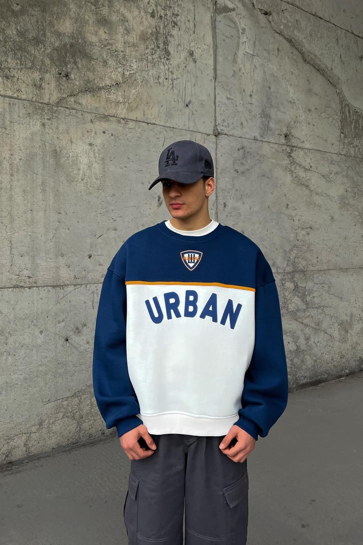 Flaw Atelier Urban Baskılı Siyah Oversize Sweatshirt