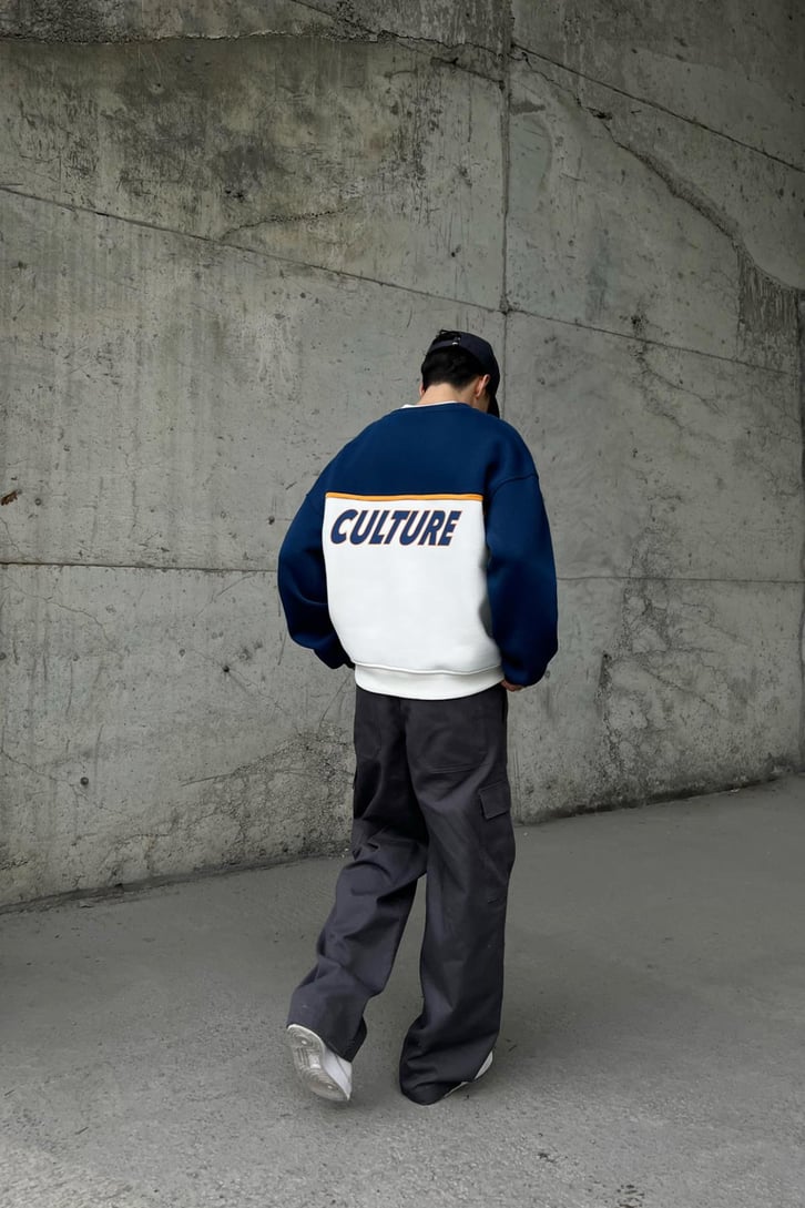 Flaw Atelier Urban Baskılı Siyah Oversize Sweatshirt