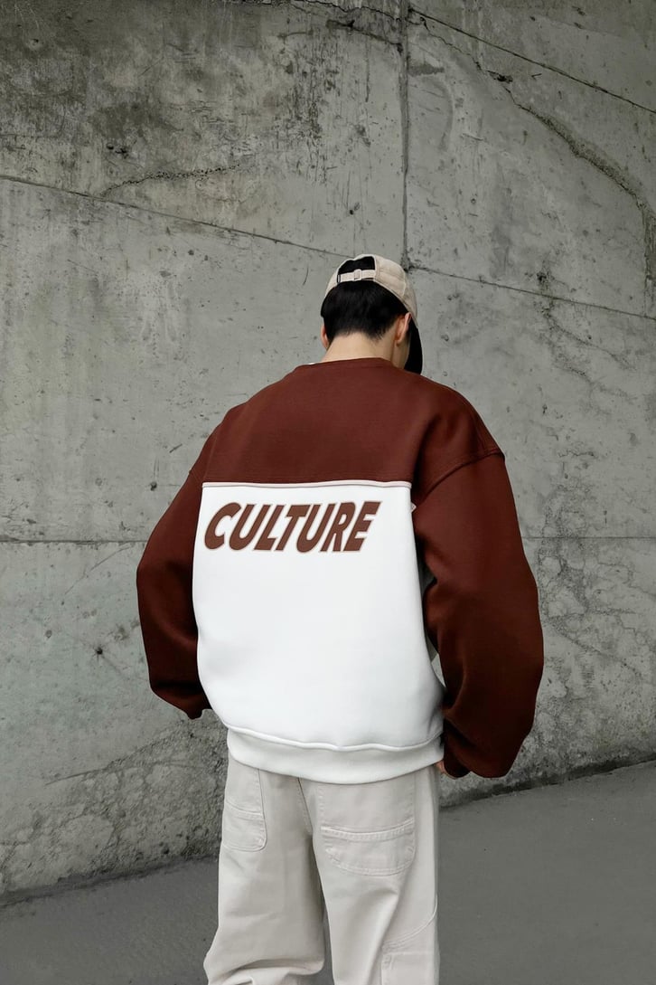 Flaw Atelier Urban Baskılı Siyah Oversize Sweatshirt
