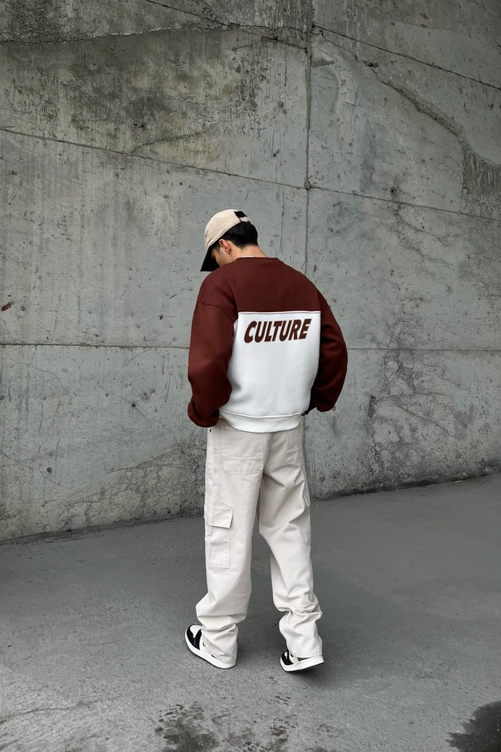 Flaw Atelier Urban Baskılı Siyah Oversize Sweatshirt