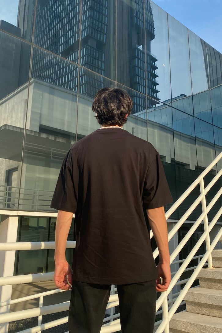 Flaw Atelier Venom Black Oversize Printed Tee