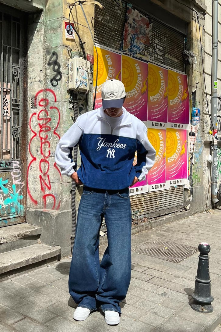 Flaw Atelier Yankees Nakışlı Lacivert Peluş Ceket