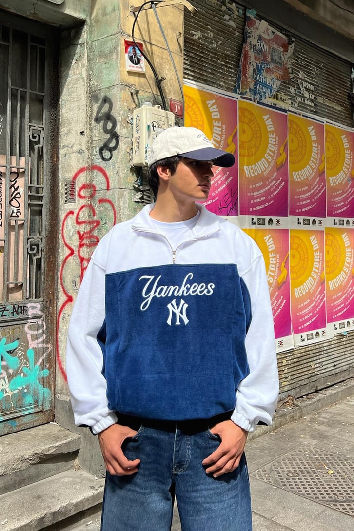 Flaw Atelier Yankees Nakışlı Lacivert Peluş Ceket