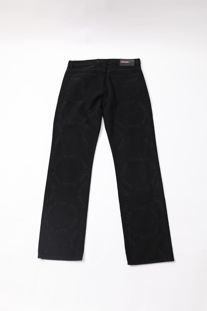 Flaw Baskılı Siyah Baggy Jean