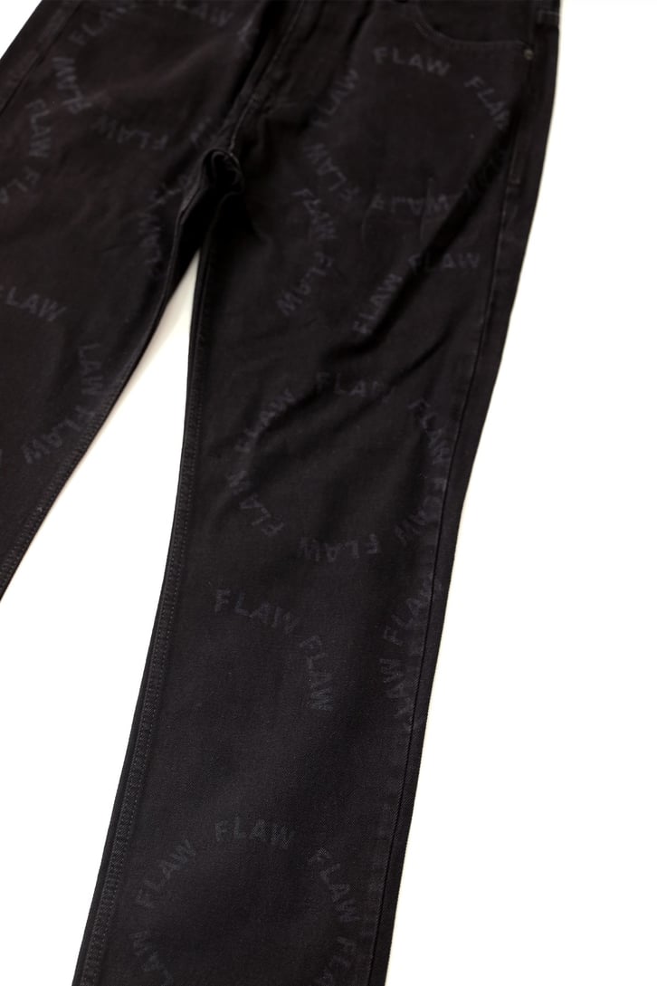 Flaw Baskılı Siyah Baggy Jean
