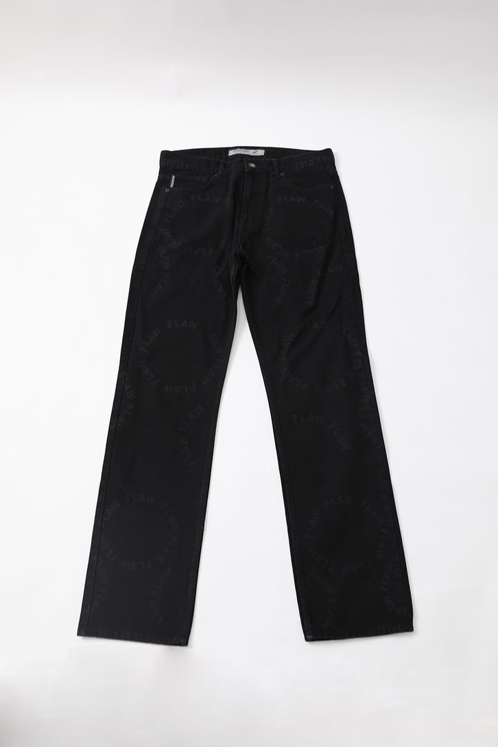 Flaw Baskılı Siyah Baggy Jean