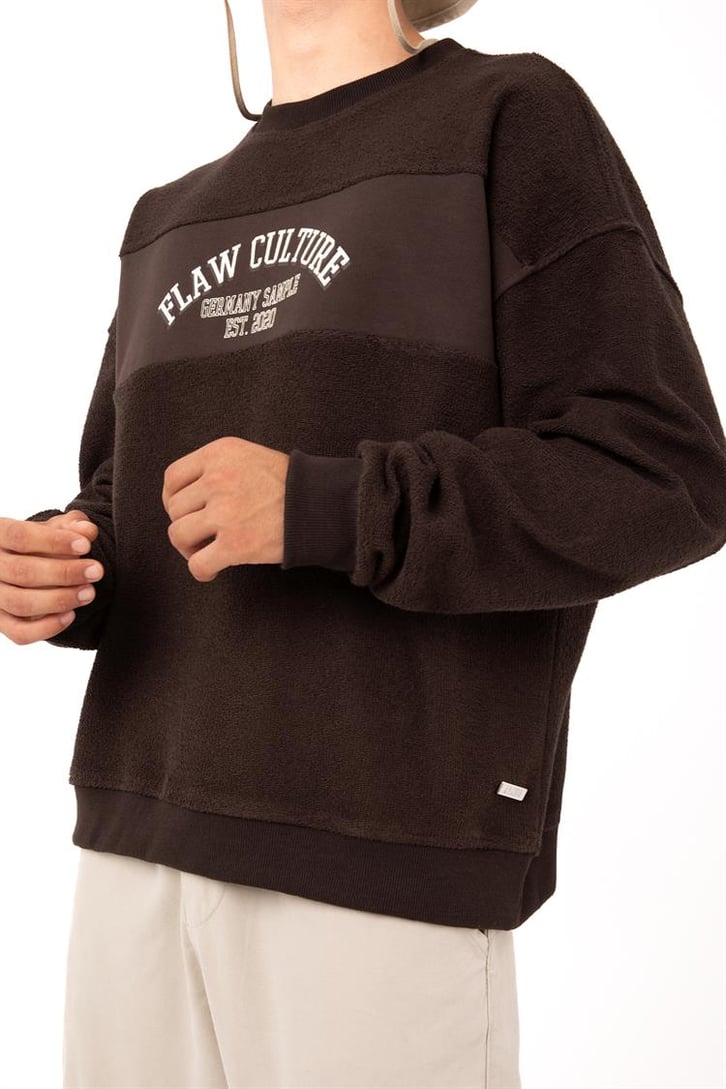 Flaw Culture - Germany Sample Baskılı Yeşil Oversize Sweatshirt