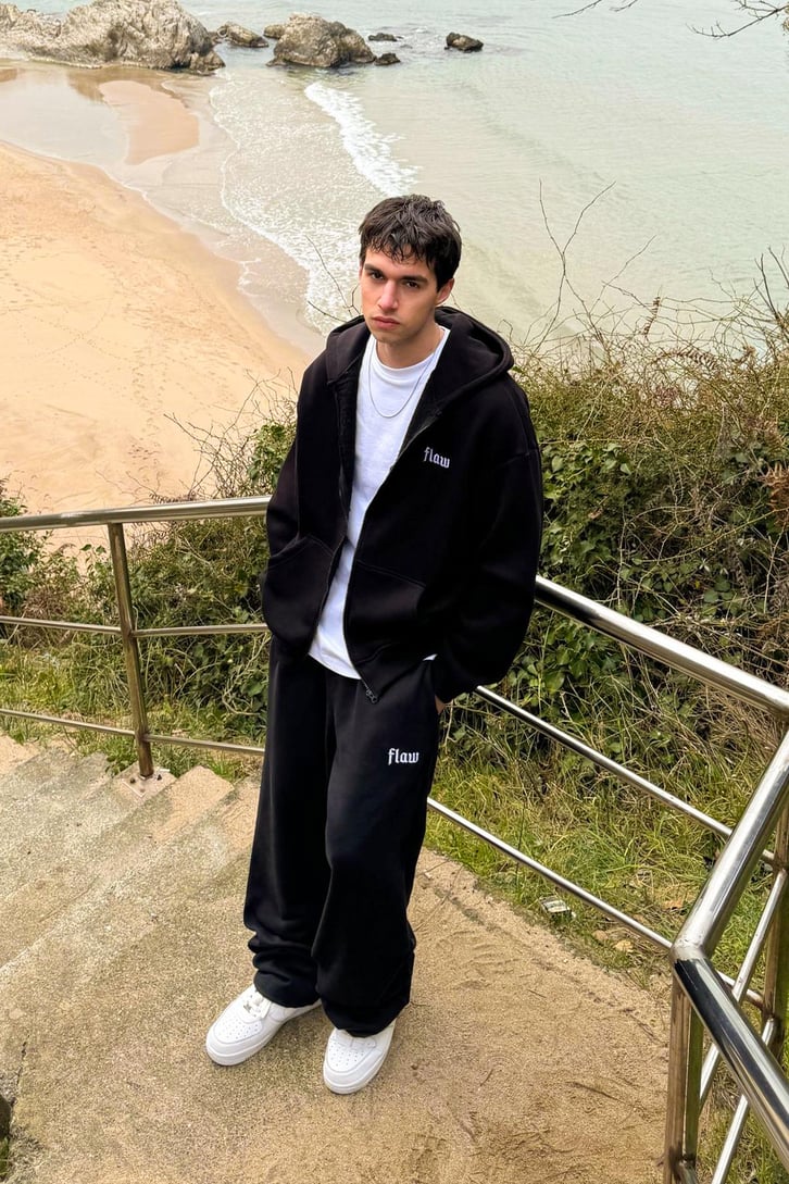 Flaw Nakışlı Zip Hoodie