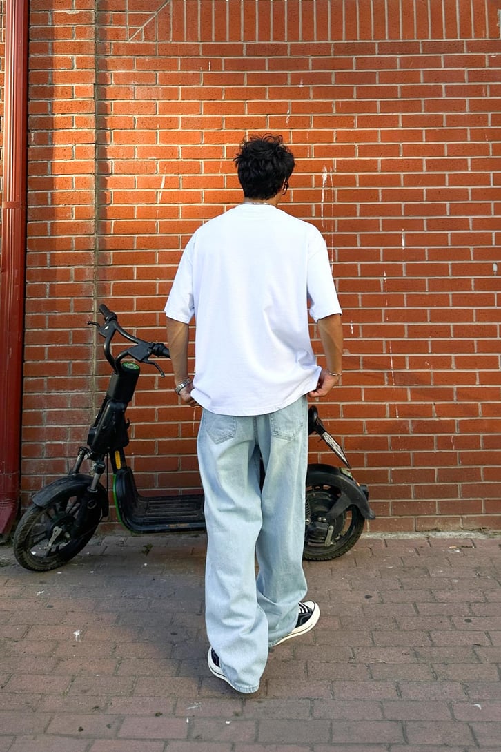 Flaw Star Aplike Nakışlı Oversize Tişört