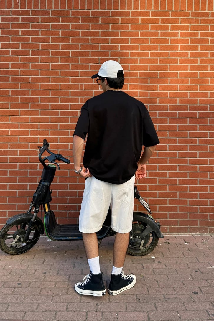 Flaw Star Aplike Nakışlı Oversize Tişört