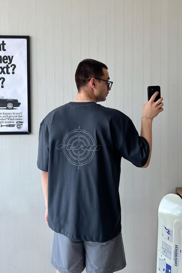 Flaw Target Nakışlı Oversize Tişört