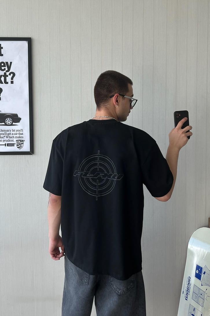 Flaw Target Nakışlı Oversize Tişört
