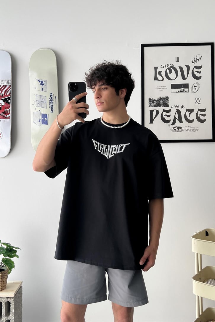 Flawcult Puff Baskılı Oversize Tişört