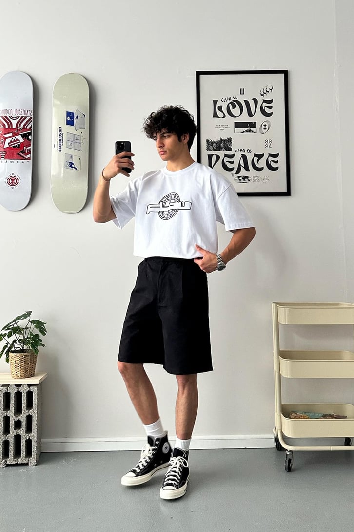 FlawWord Baskılı Oversize Tişört