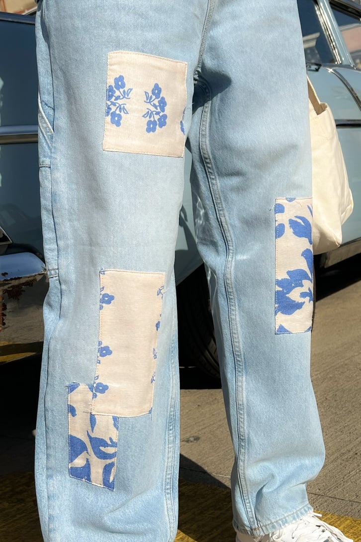 Flowers Patch Detaylı Women Baggy Jean