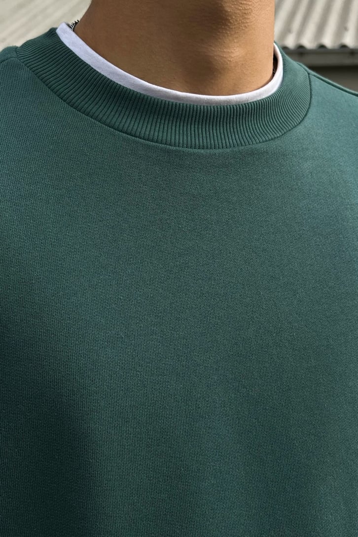 Flowers Sırt Bakılı Yeşil Sweatshirt