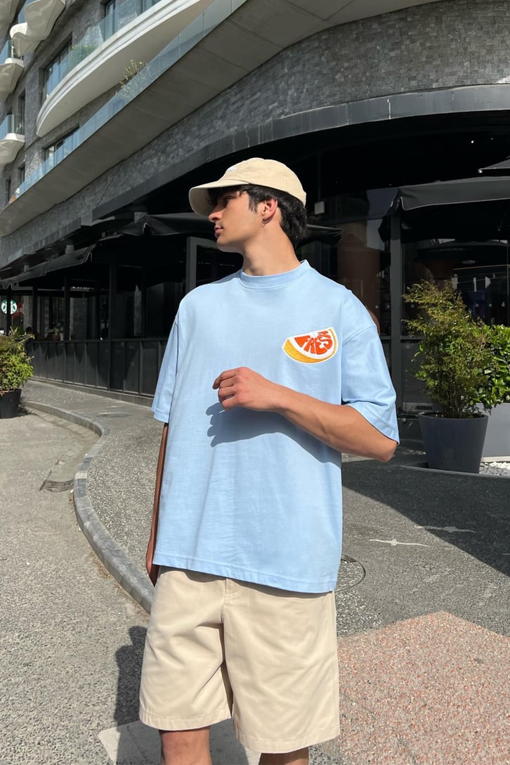 Fresh Nakışlı Beyaz Oversize Tişört
