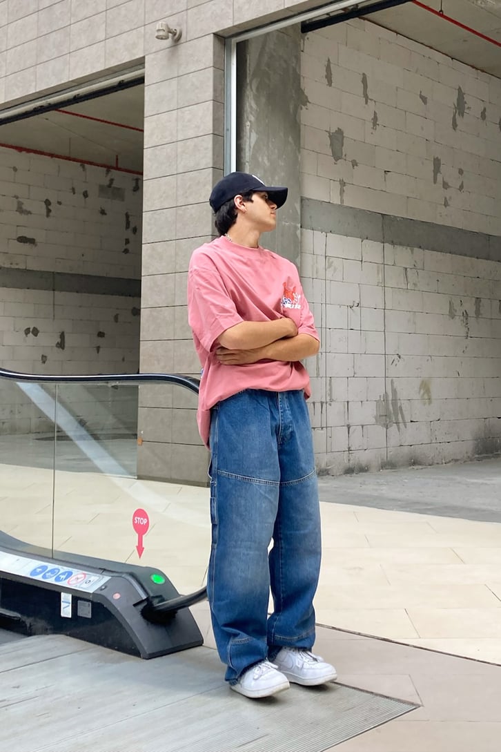 Fresh Sırt Baskılı Gül Kurusu Oversize Tshirt