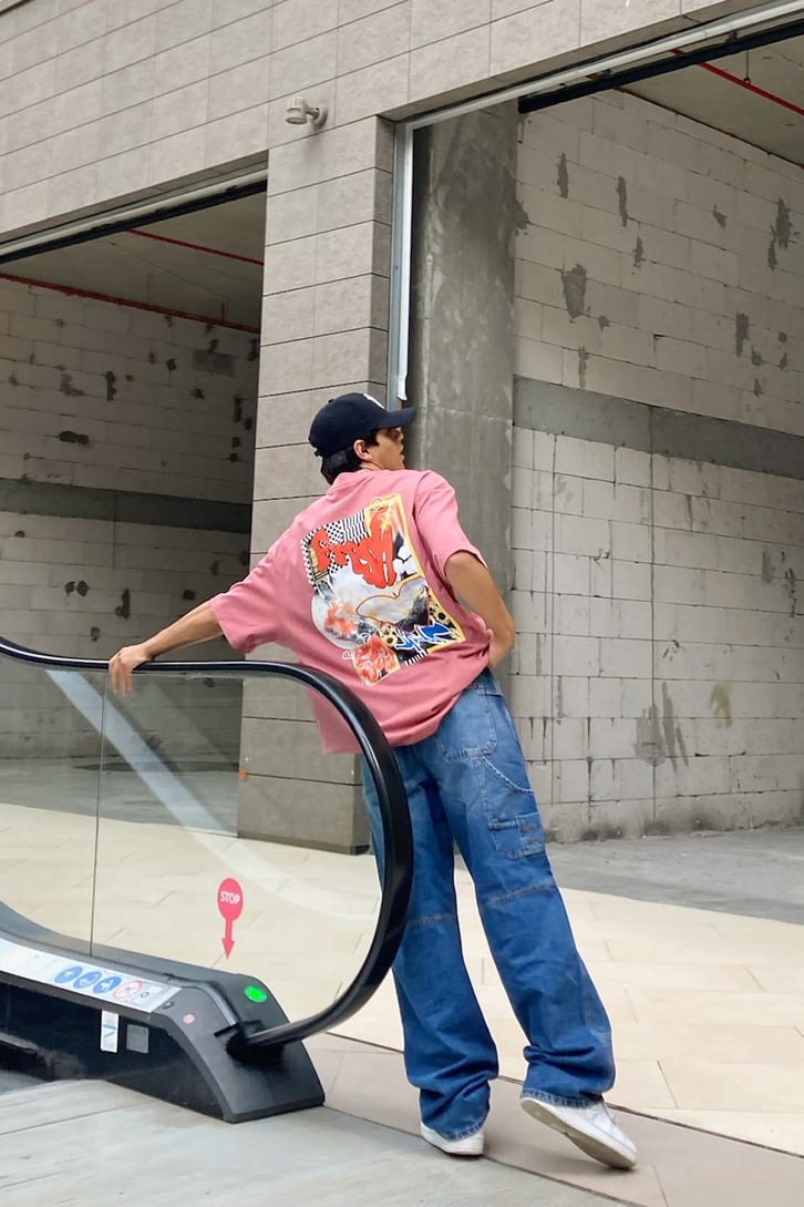 Fresh Sırt Baskılı Gül Kurusu Oversize Tshirt