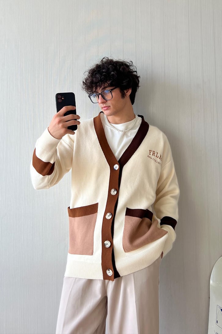 Frlmk Nakışlı Oversize Hırka