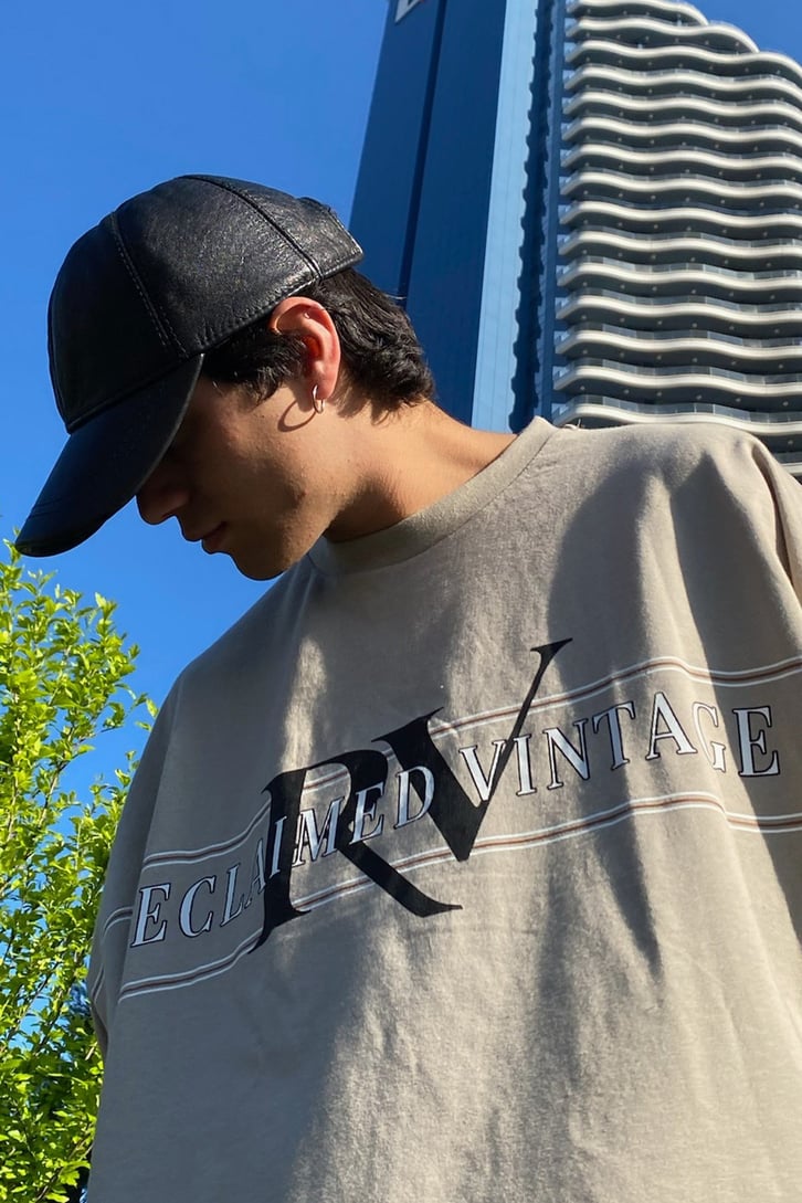 Front Text Logo Baskılı Latte Oversize Tshirt