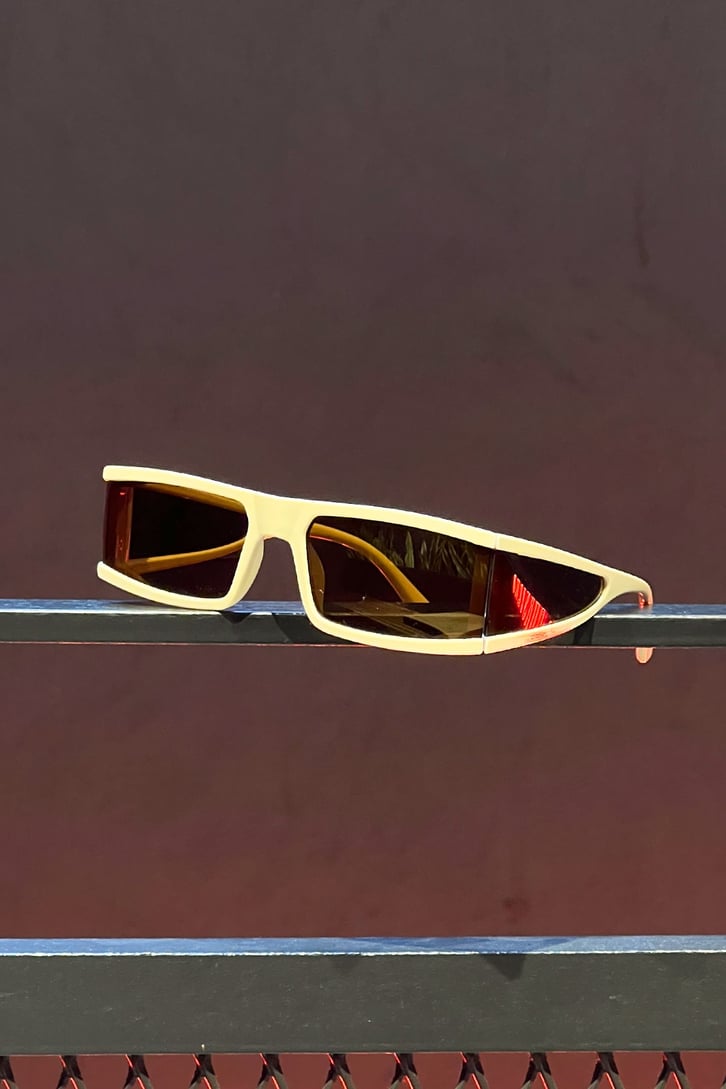 Full Glass Krem Streetwear Gözlük