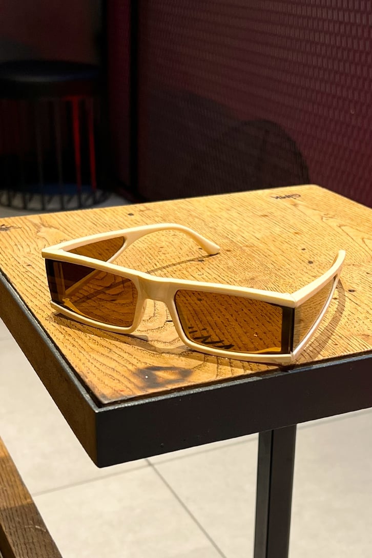 Full Glass Krem Streetwear Gözlük