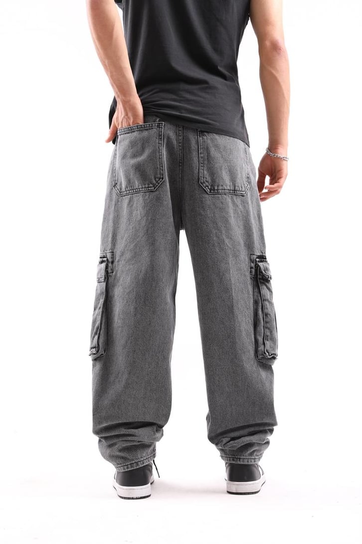 Full Pocket Acid Wash Baggy Pantolon