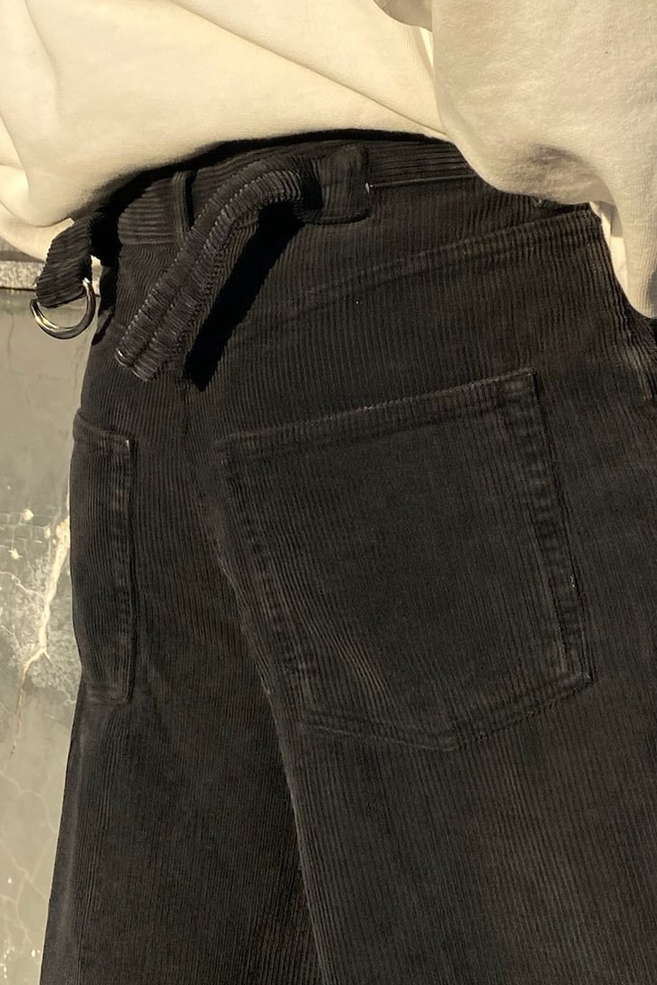 Füme Fitilli Kadife Basic Losse Fit Pant
