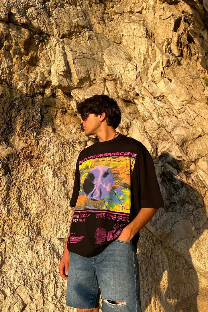 Future Dreamscape Printed Oversize Tshirt