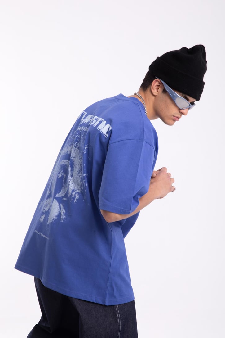 Futuristic Sırt Baskılı Oversize Tshirt