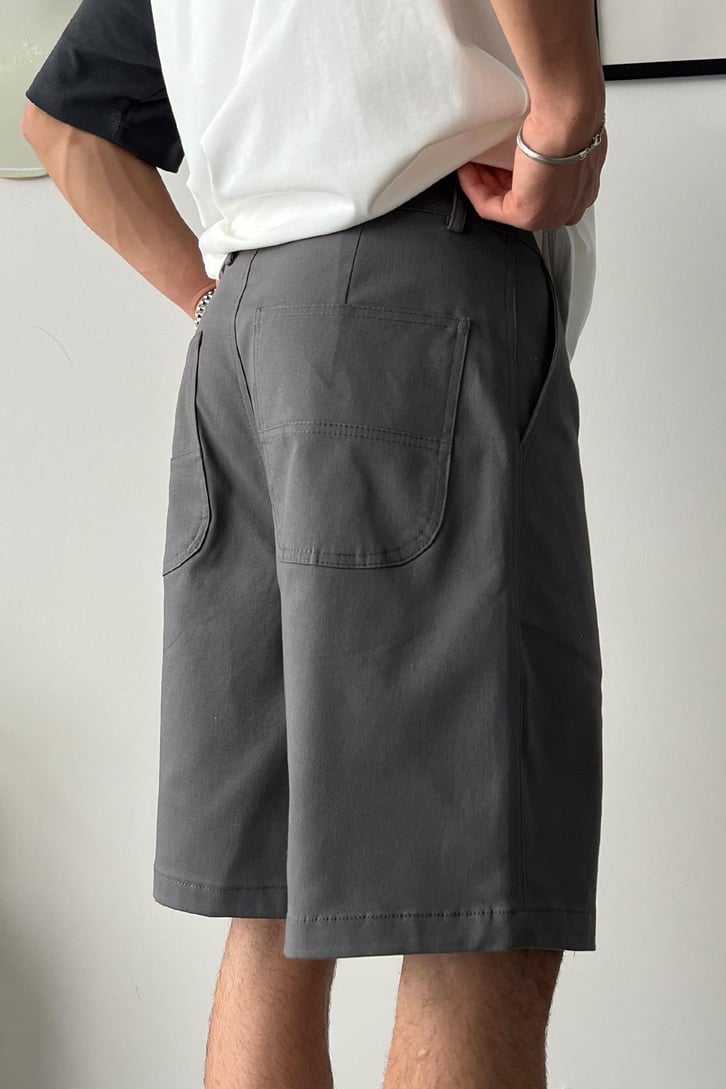 Gabardin Kumaş Antrasit Basic Şort