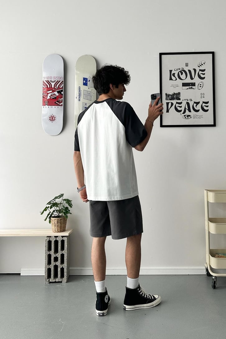 Gabardin Kumaş Antrasit Basic Şort