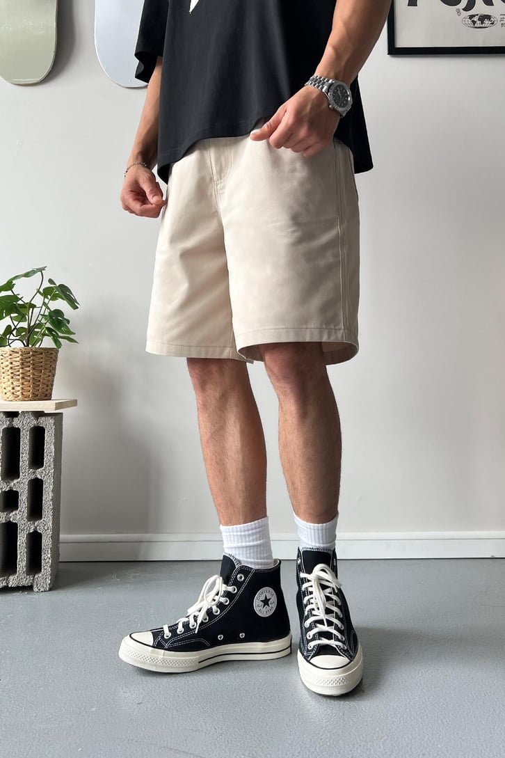 Gabardin Kumaş Antrasit Basic Şort