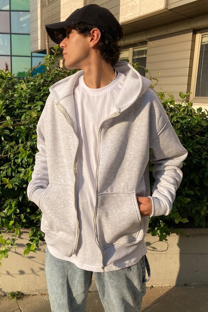 Gainsboro Oversize Zippered Sweat