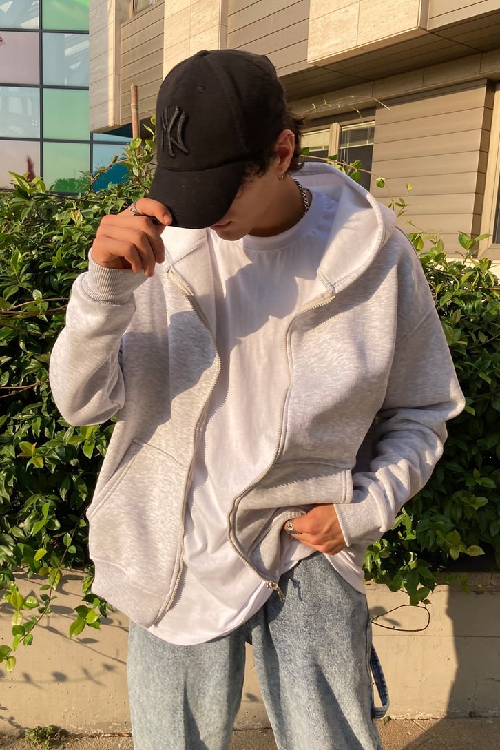 Gainsboro Oversize Zippered Sweat