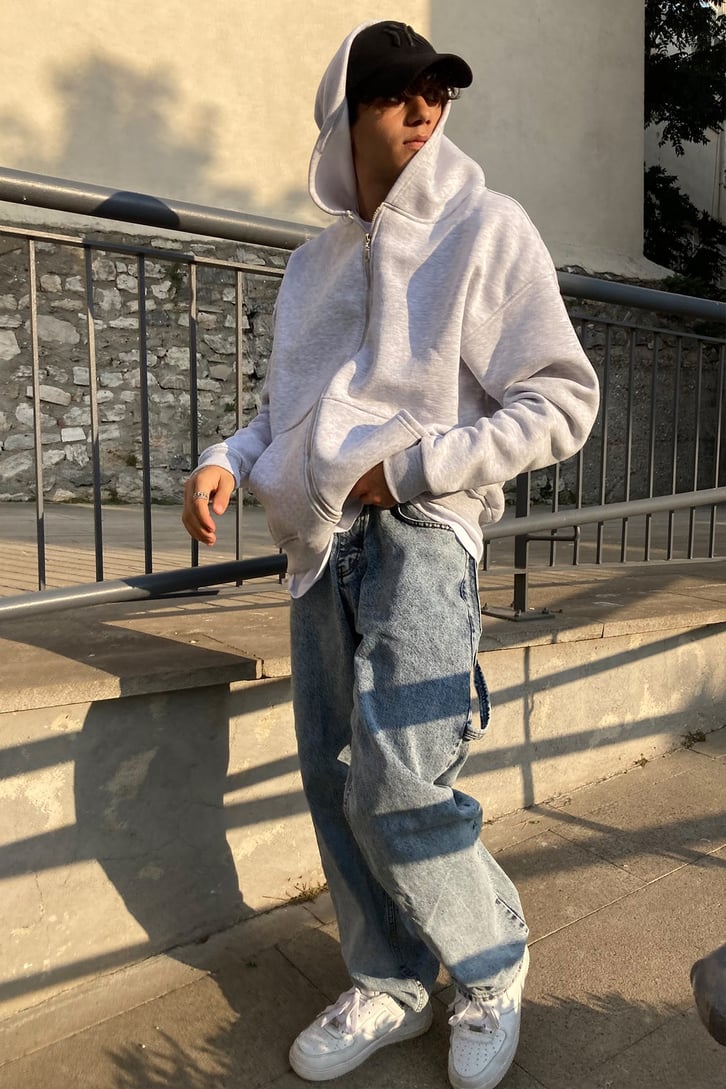 Gainsboro Oversize Zippered Sweat