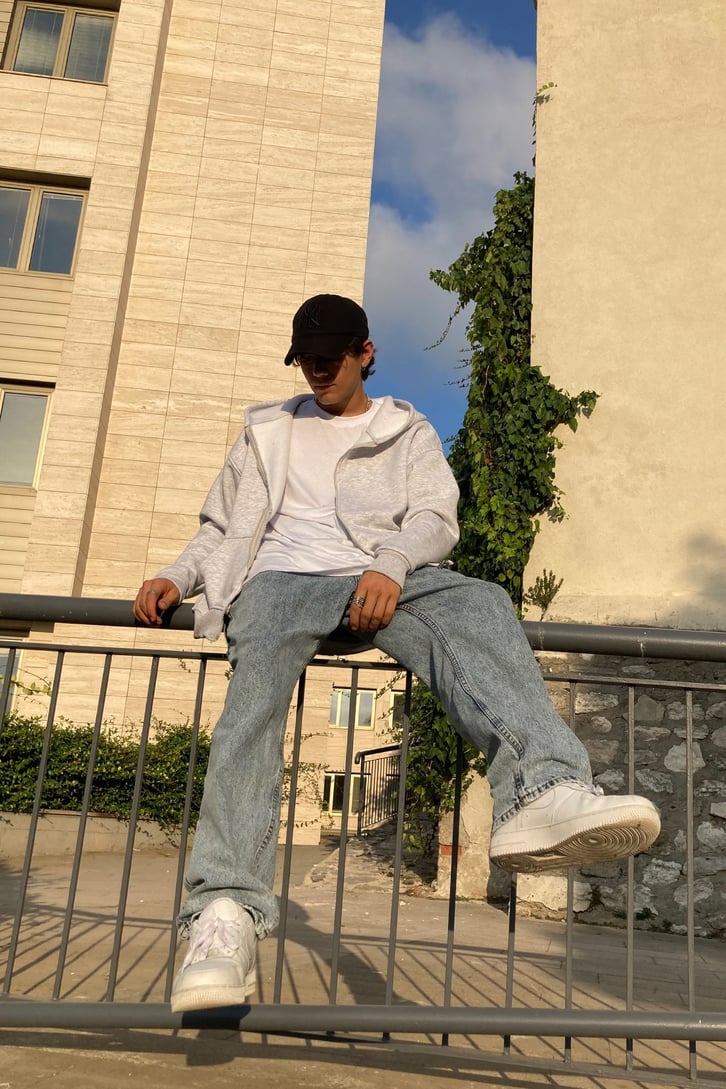 Gainsboro Oversize Zippered Sweat