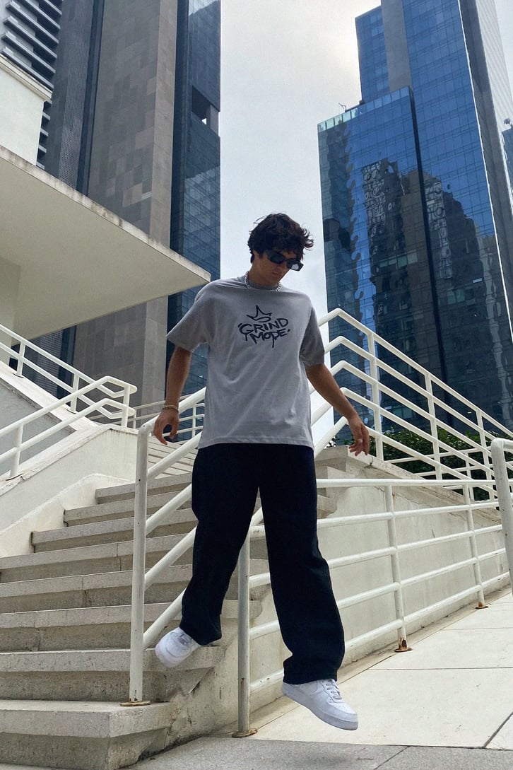 Gangsta Bear Sırt Baskılı Oversize Tshirt