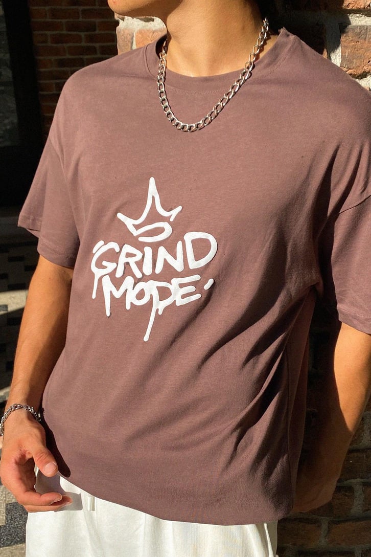 Gangsta Bear Sırt Baskılı Oversize Tshirt