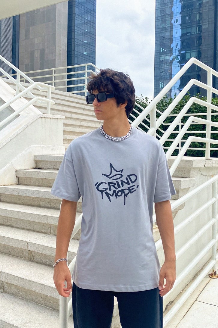Gangsta Bear Sırt Baskılı Oversize Tshirt