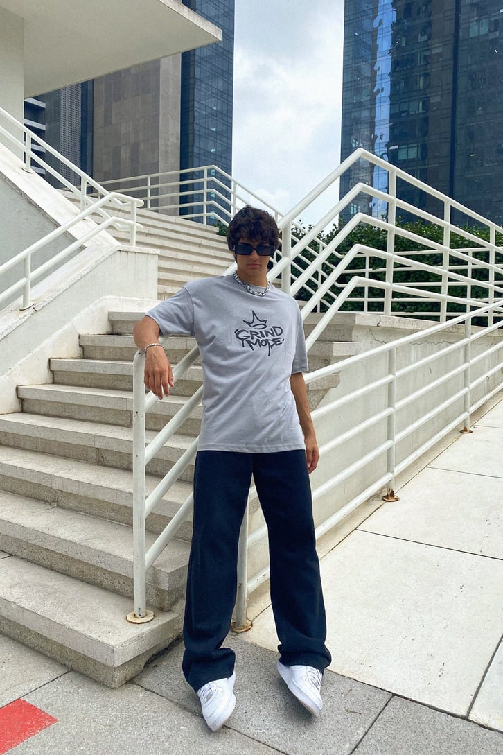 Gangsta Bear Sırt Baskılı Oversize Tshirt