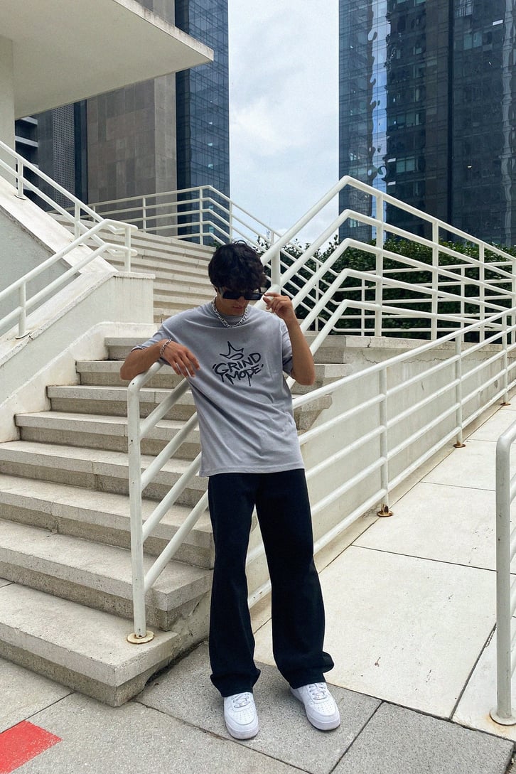 Gangsta Bear Sırt Baskılı Oversize Tshirt
