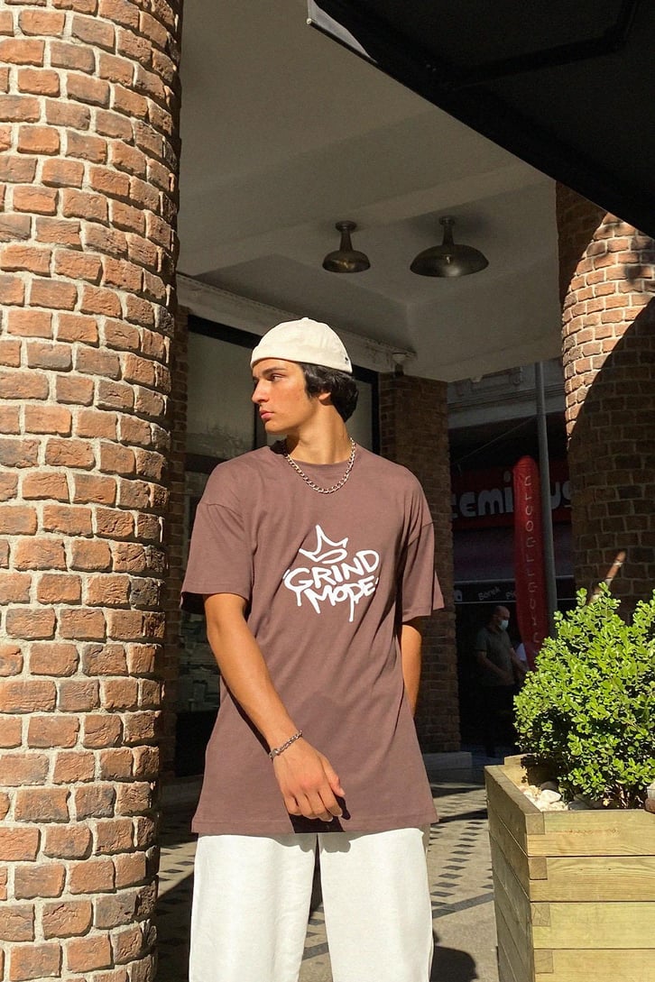 Gangsta Bear Sırt Baskılı Oversize Tshirt