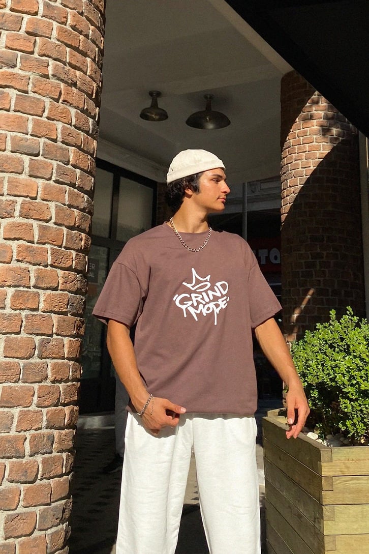 Gangsta Bear Sırt Baskılı Oversize Tshirt